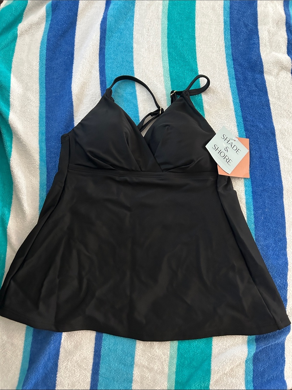 Shade & Shore Black Tankini Top